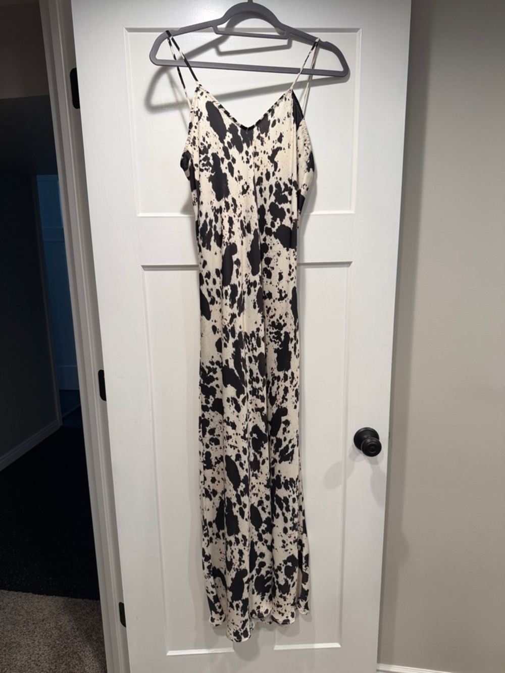 RESA Black and White Spatter Maxi Slip Dress